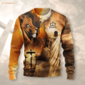 Faith Jesus Lion Cross As Strong I Am Wool Sweatshirt S Clothing