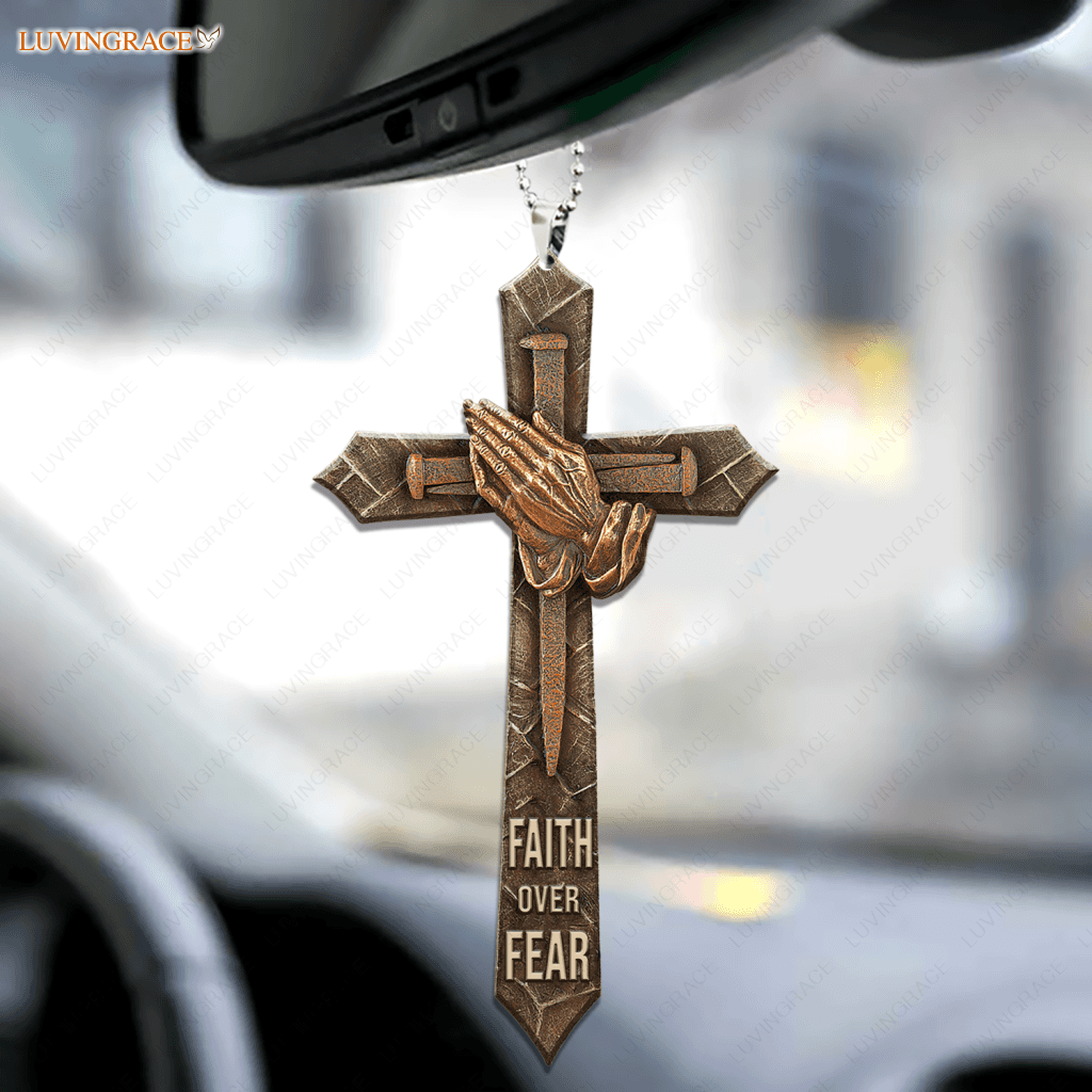 Faith Over Fear Pray Hands Ornament