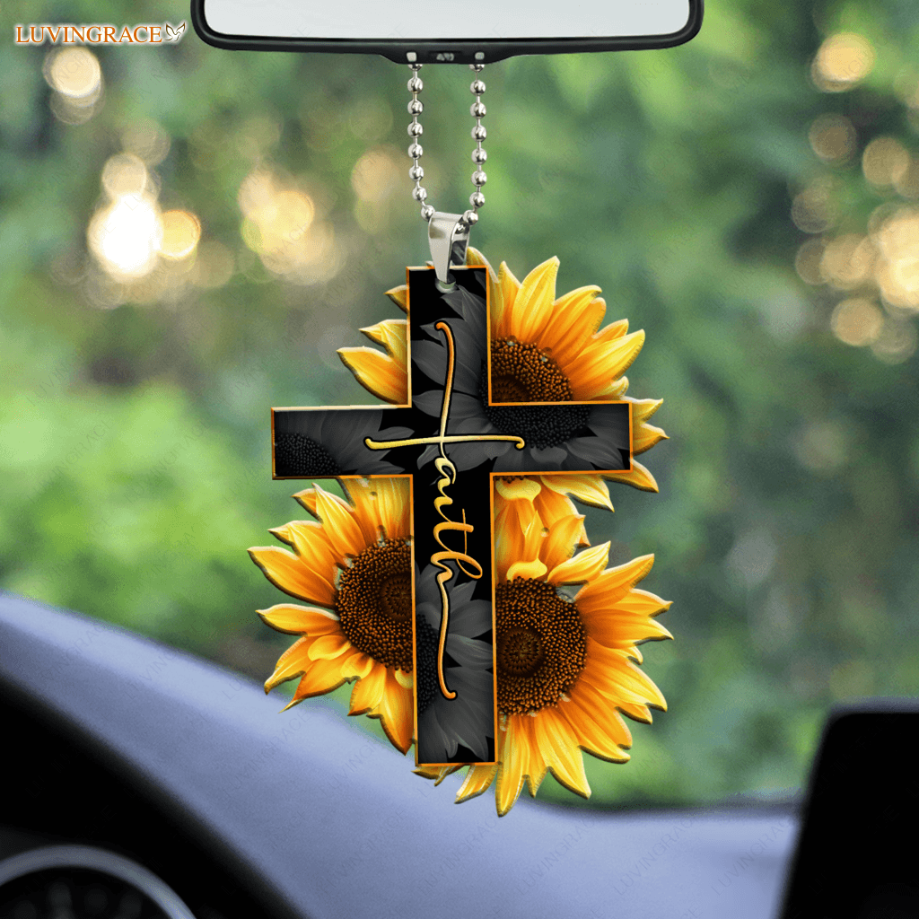 Faith Sunflower Car Hanging Ornament