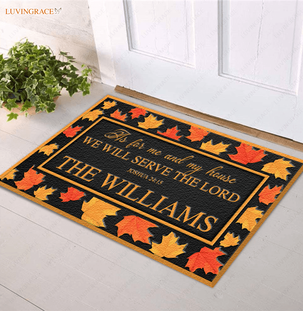 Fall For Jesus Serve The Lord Door Mat Doormat