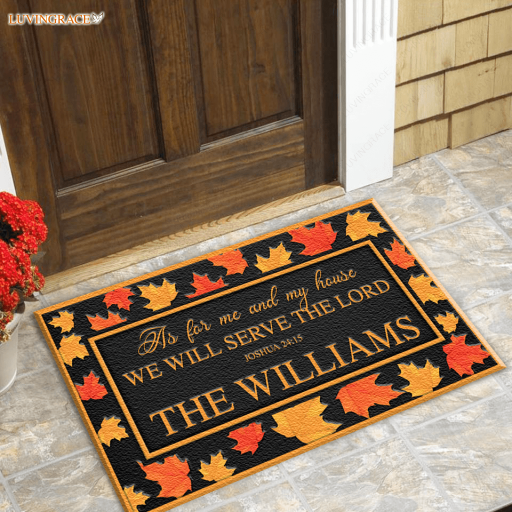 Fall For Jesus Serve The Lord Door Mat Doormat