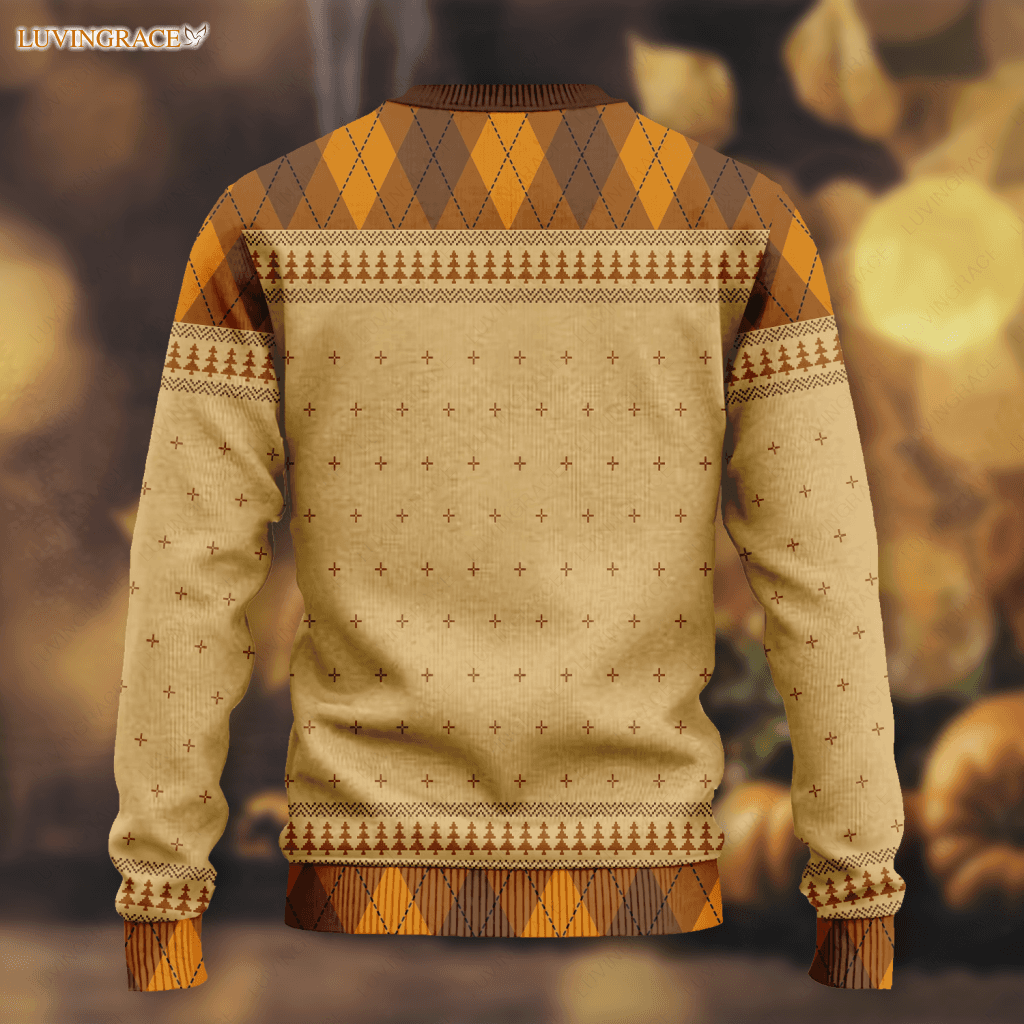 Fall Sunflower Pumpkin Wool Knitted Pattern Ugly Sweater Sweatshirt
