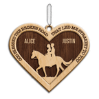 Farm Love Horse Cowboy And Cowgirl God Blessed Personalized Wood Engraved Ornaments