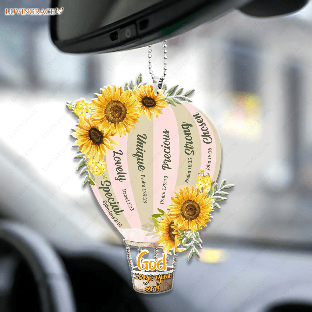 Floral Air Balloon God Says You Are Ornament