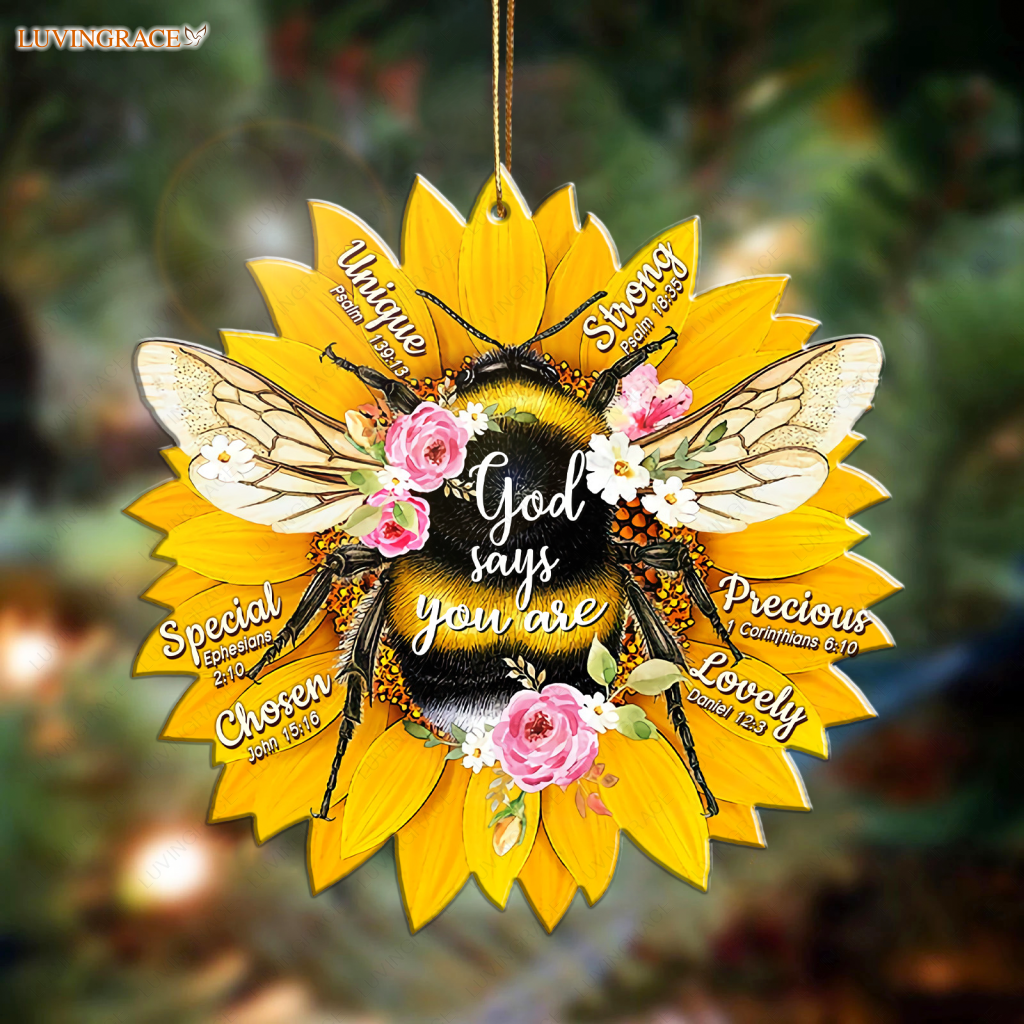 Floral Bee God Says You Are Ornament