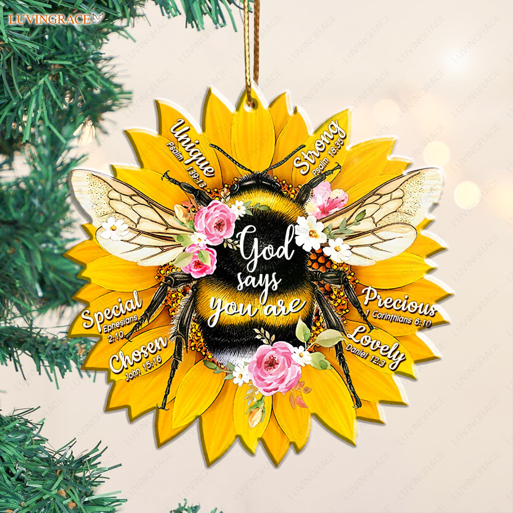 Floral Bee God Says You Are Ornament