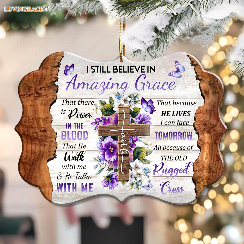 Floral Cross I Can Face Tomorrow Ornament
