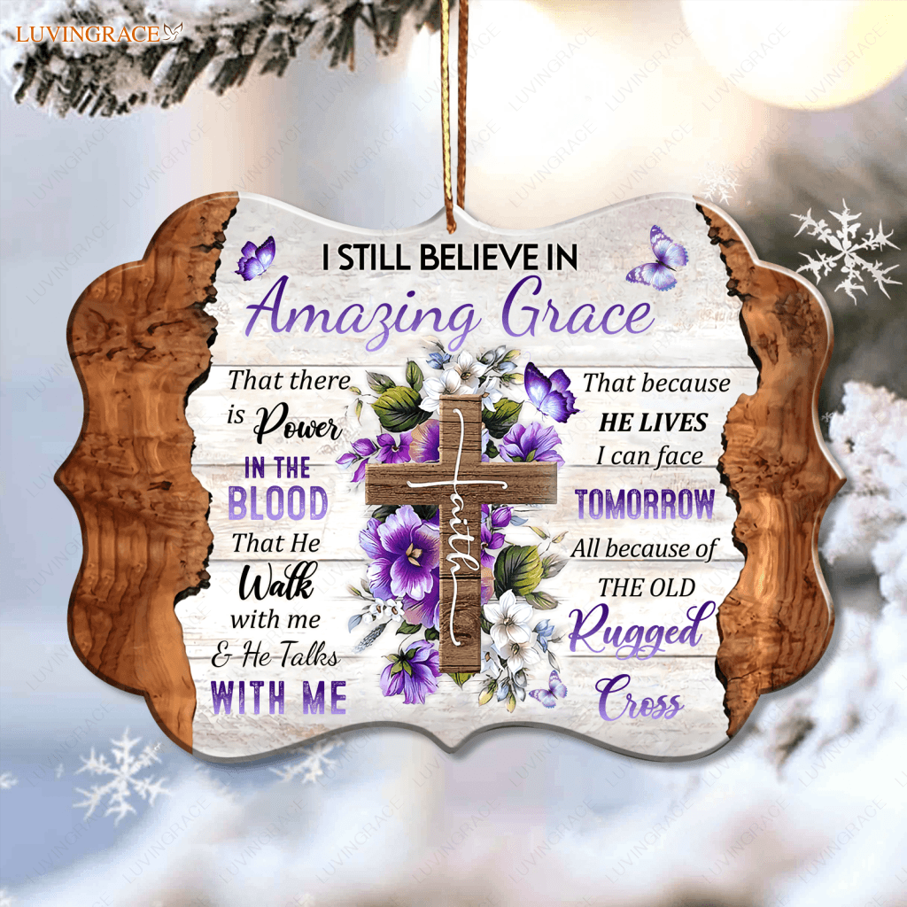Floral Cross I Can Face Tomorrow Ornament
