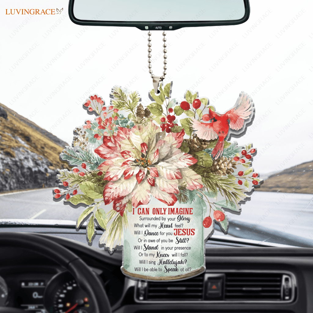 Floral Tin And Cardinal Ornament