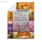 Flower Christian God As For Me And My House Personalized Blanket