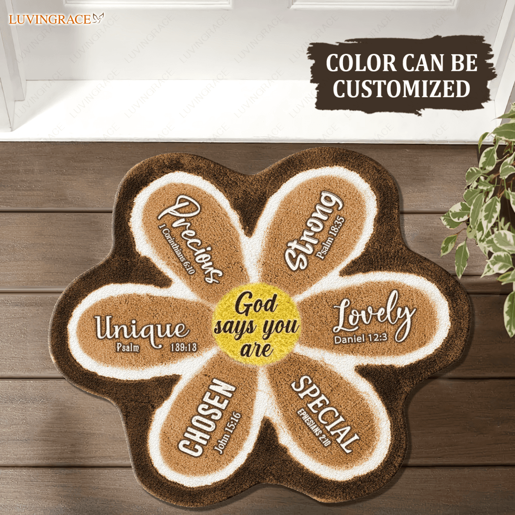 Fluffy Flower God Says You Are Shaped Luxurious Doormat