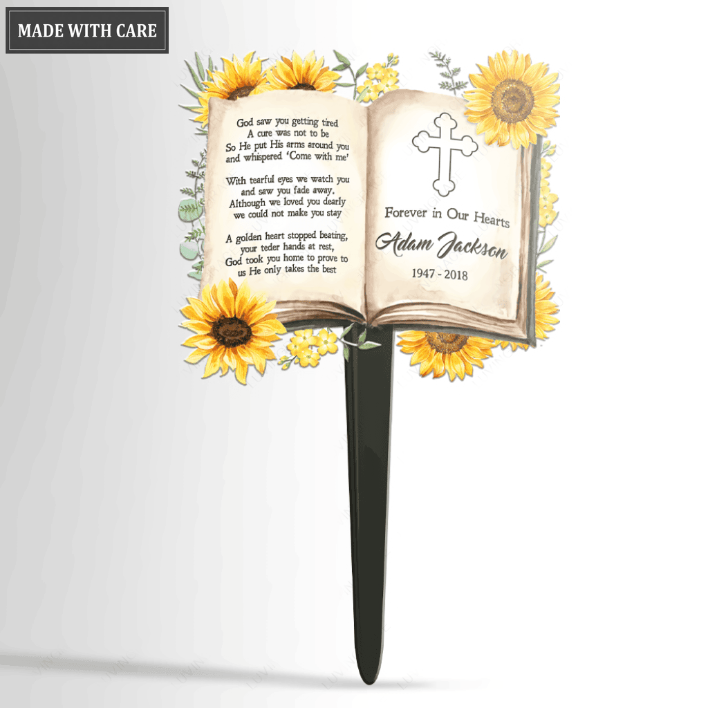 Forever in Our Heart Book Personalized Memorial Plaque
