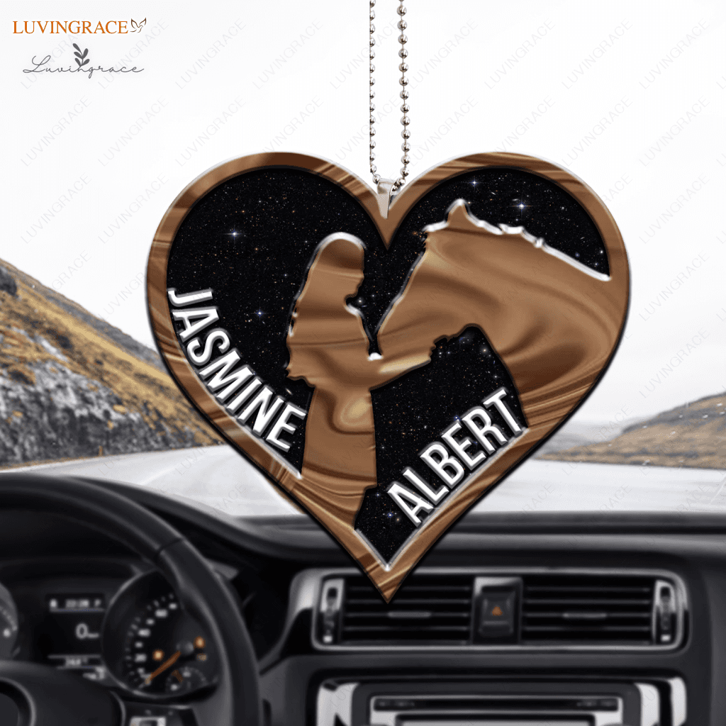 Girl & Horse Love Heart Ornament
