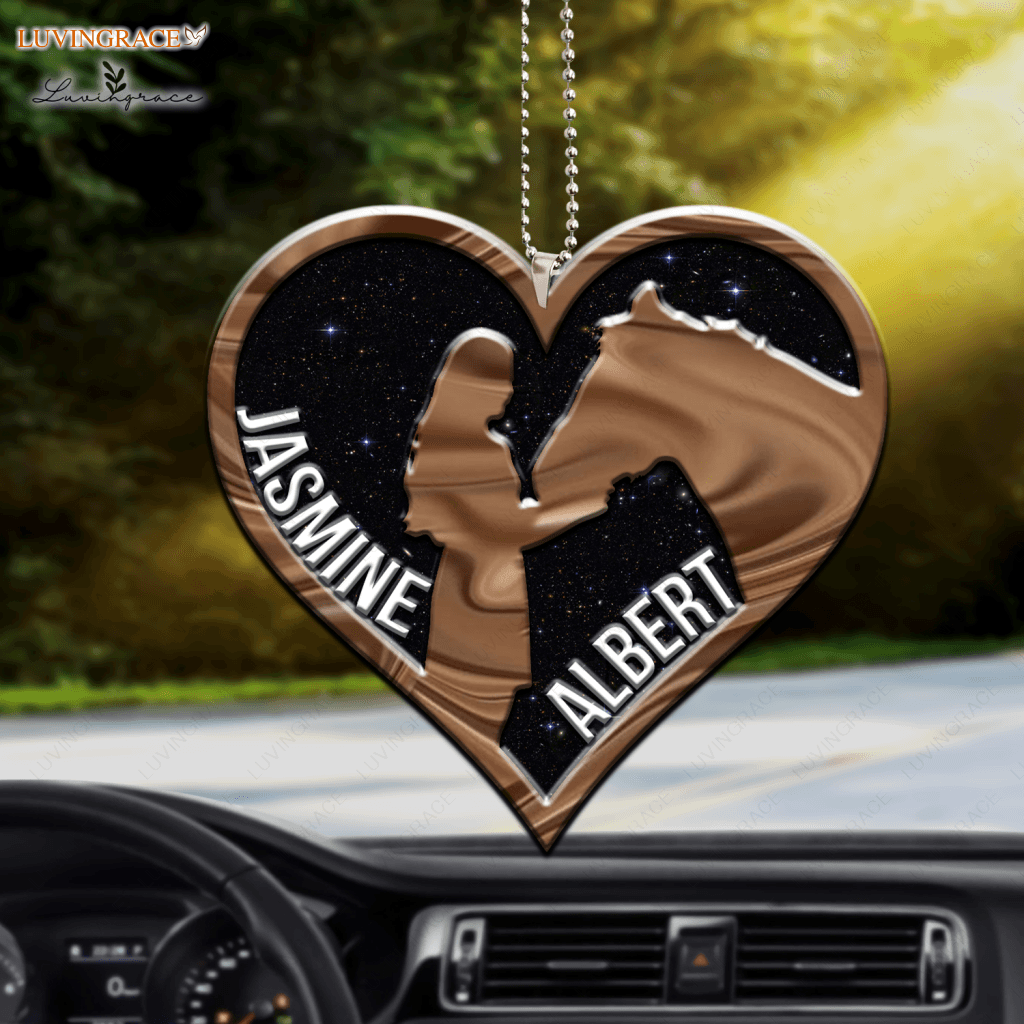 Girl & Horse Love Heart Ornament