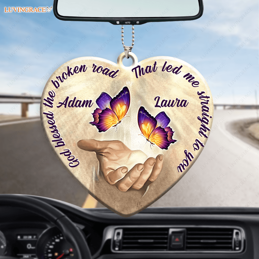God Blessed Butterfly Couple Personalized Ornament