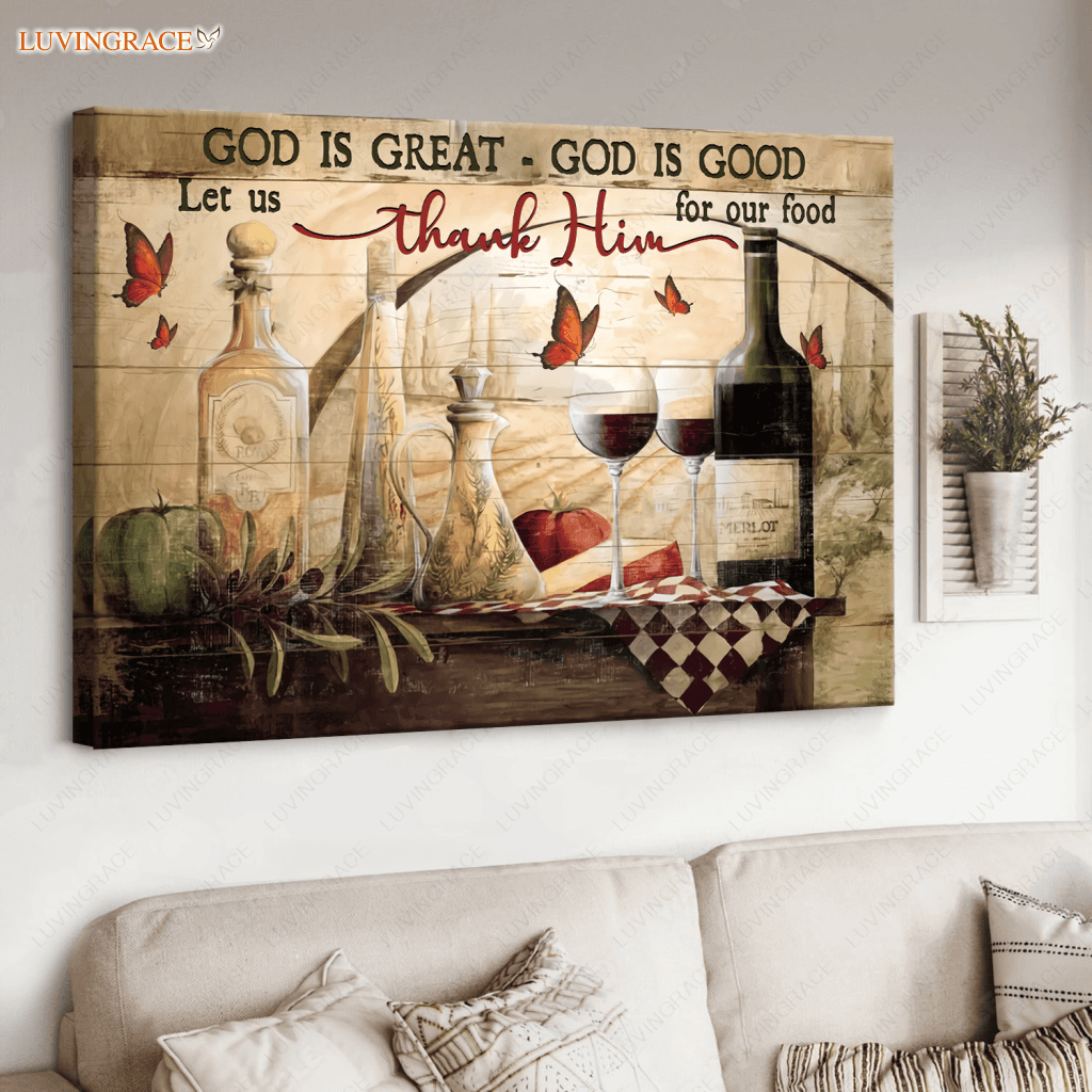 God Is Good Let Us Thank Him For Our Food Wall Art