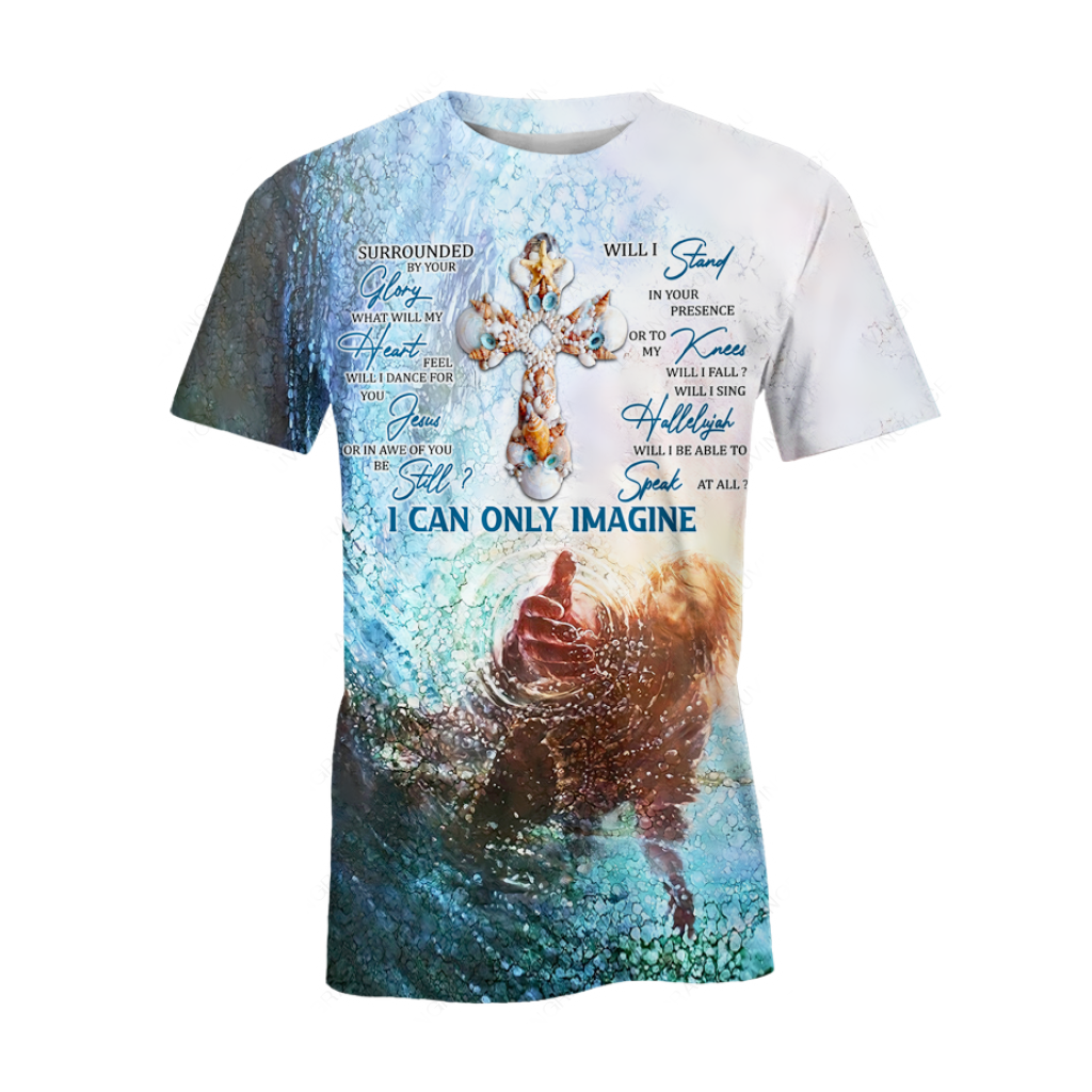 God Jesus Gives Hand Seashell Cross By The Glory Hoodie