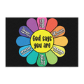 God Says You Are Happy Flower Welcome Doormat