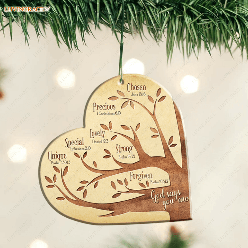 God Says You Are Tree Heart Ornament