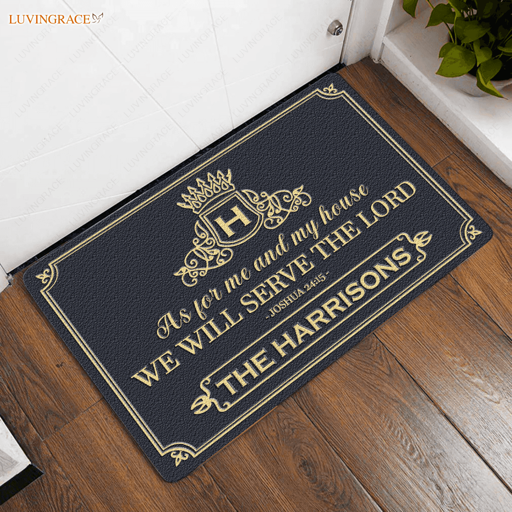 Gold Victorian Monogram Personalized Doormat