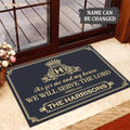 Gold Victorian Monogram Personalized Doormat