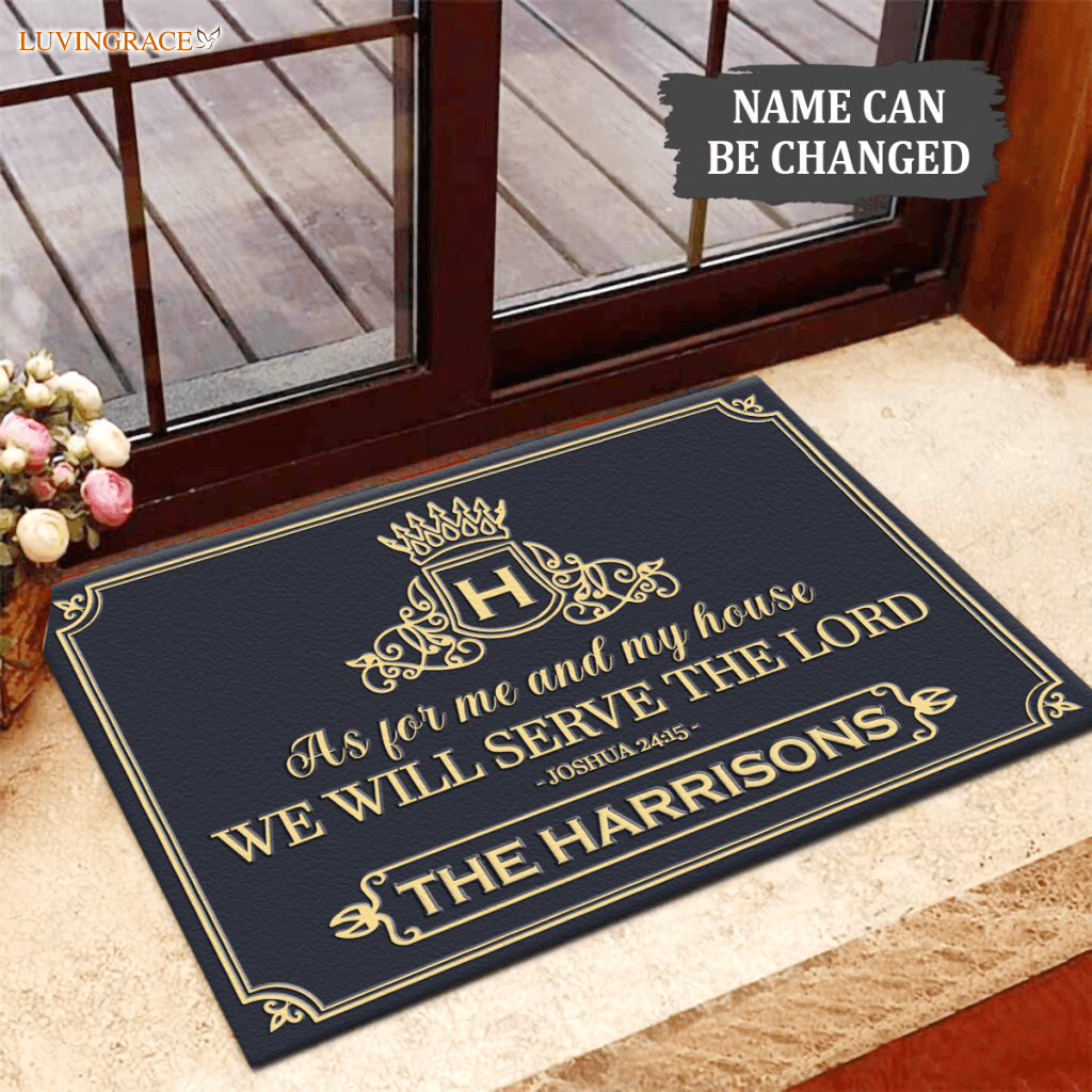 Gold Victorian Monogram Personalized Doormat