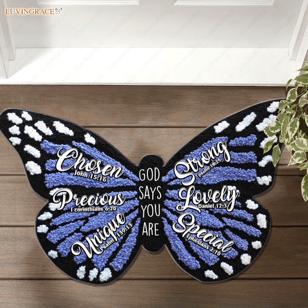 Gorgeous Butterfly God Says You Are Shaped Doormat
