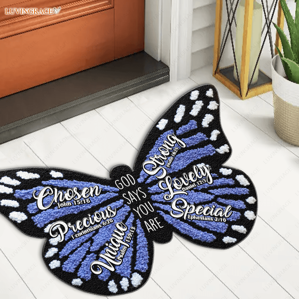 Gorgeous Butterfly God Says You Are Shaped Doormat