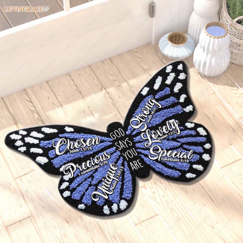 Gorgeous Butterfly God Says You Are Shaped Doormat