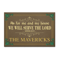 Green And Gold Serve The Lord Personalized Doormat