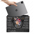 Grey Vintage Roses Cross Butterfly You Are - Personalized Custom Leather Bag Handbags