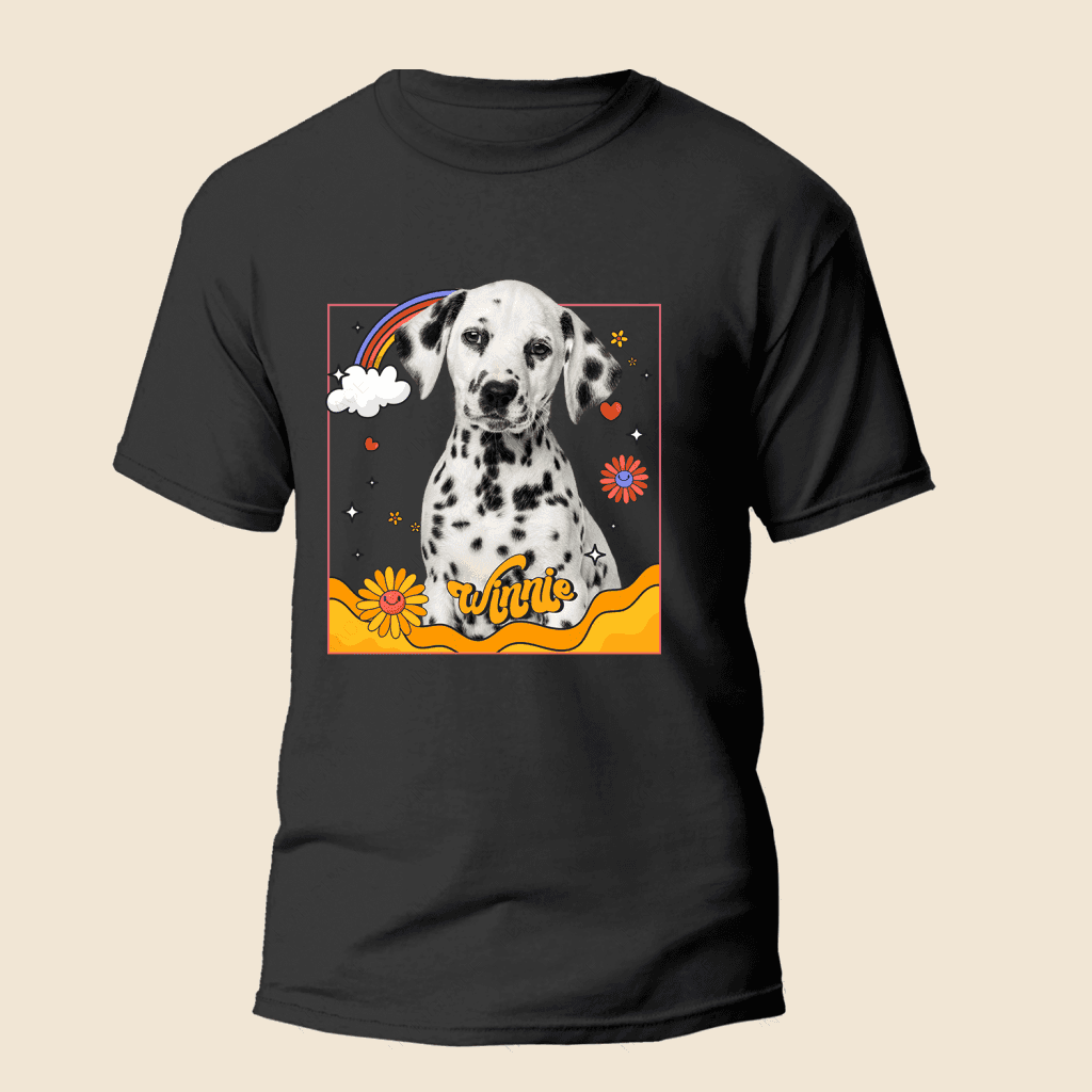 Groovy Shirt Custom Pet Portrait For Pet Owner - Personalized Custom Unisex T-Shirt
