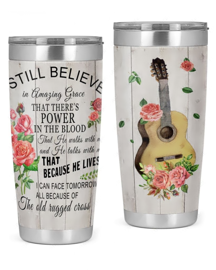 Guitar Flower Amazing Grace Tumbler