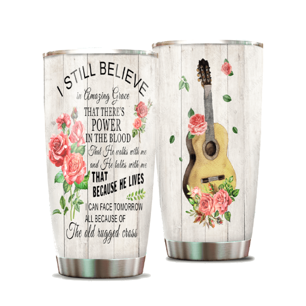Guitar Flower Amazing Grace Tumbler
