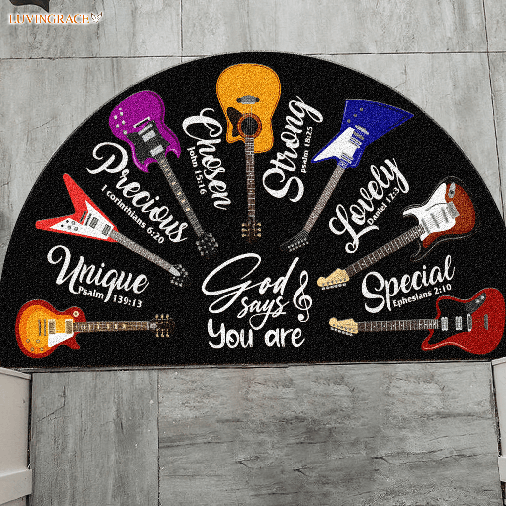Guitar God Says You Are Shaped Doormat