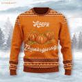 Happy Thanksgiving Pumpkin Wool Knitted Pattern Ugly Sweater S Sweatshirt