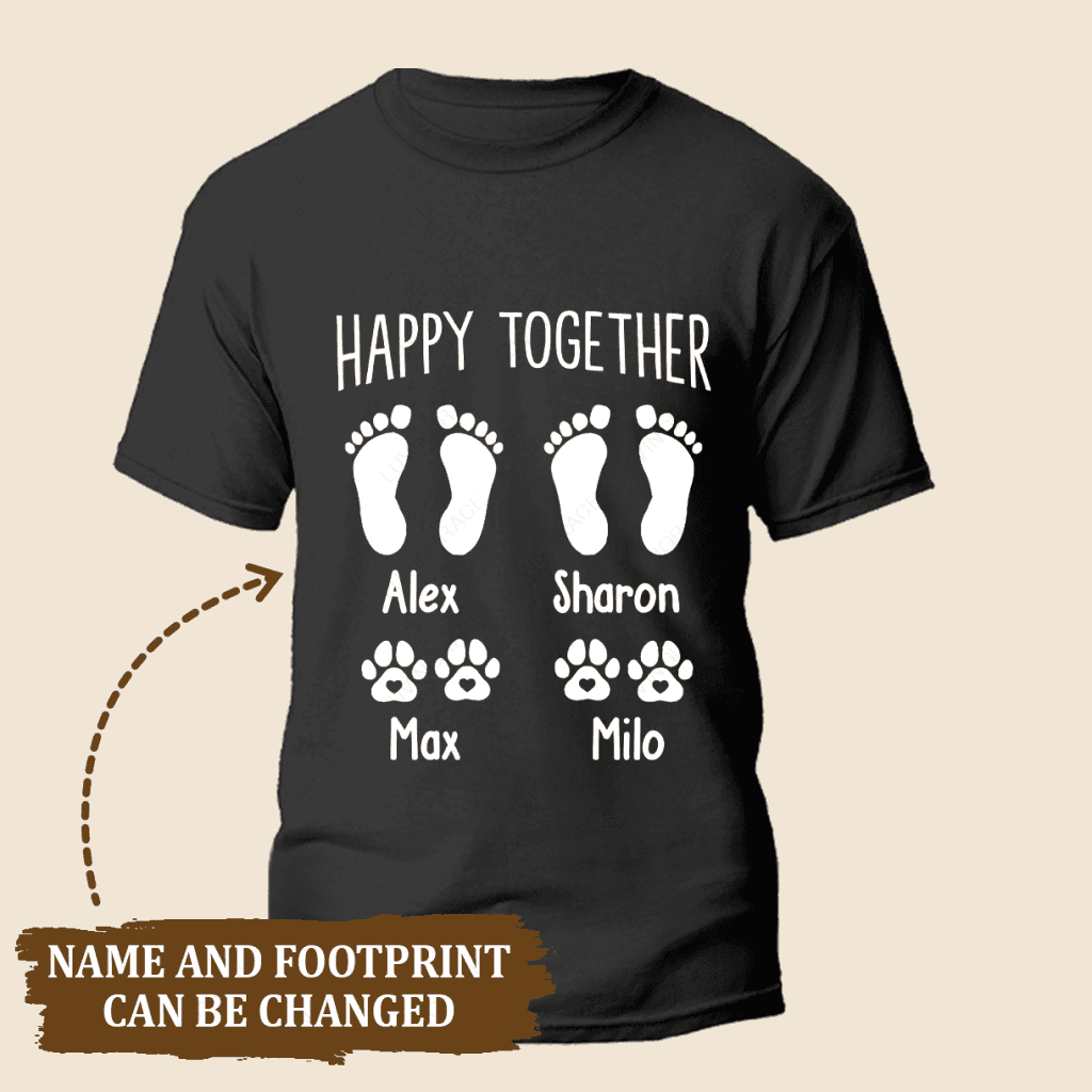 Happy Together Dog Paw and Barefoot T-Shirt