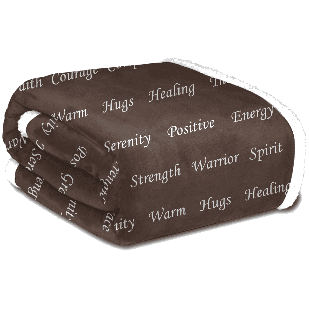 Healing Throw Blanket - Strength Courage Super Soft Warm Hugs, Get Well Gift Blanket Plush Healing Thoughts Prayer Grace Warrior Spirit