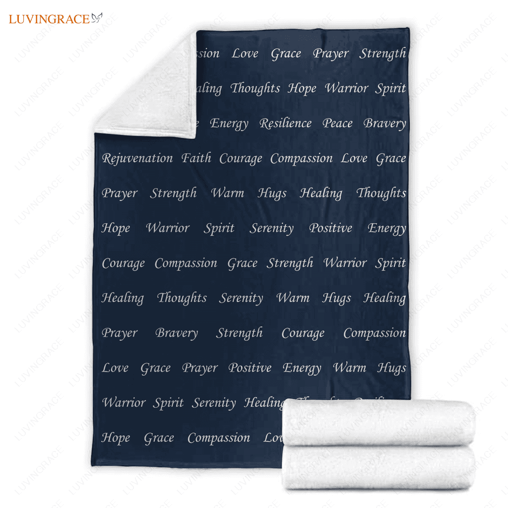 Healing Throw Blanket - Strength Courage Super Soft Warm Hugs Get Well Gift Plush Thoughts Prayer