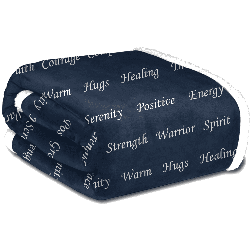 Healing Throw Blanket - Strength Courage Super Soft Warm Hugs, Get Well Gift Blanket Plush Healing Thoughts Prayer Grace Warrior Spirit