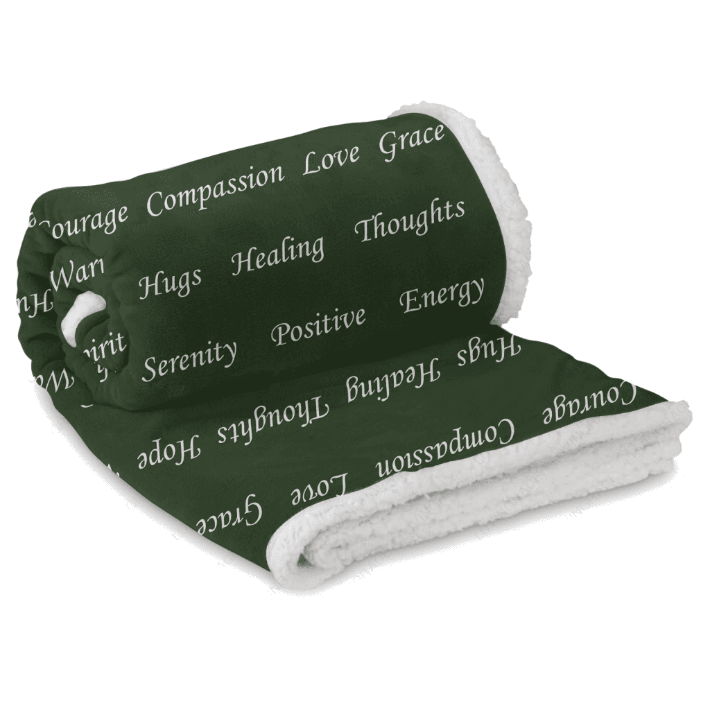 Healing Throw Blanket - Strength Courage Super Soft Warm Hugs, Get Well Gift Blanket Plush Healing Thoughts Prayer Grace Warrior Spirit