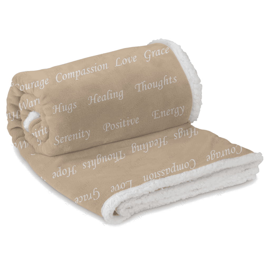 Healing Throw Blanket - Strength Courage Super Soft Warm Hugs, Get Well Gift Blanket Plush Healing Thoughts Prayer Grace Warrior Spirit