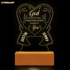 Heart Deer Couple God Blessed Personalized Acrylic Seven Colors Night Light