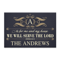 Heart Monogram Serve The Lord Personalized Doormat