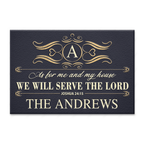 Heart Monogram Serve The Lord Personalized Doormat