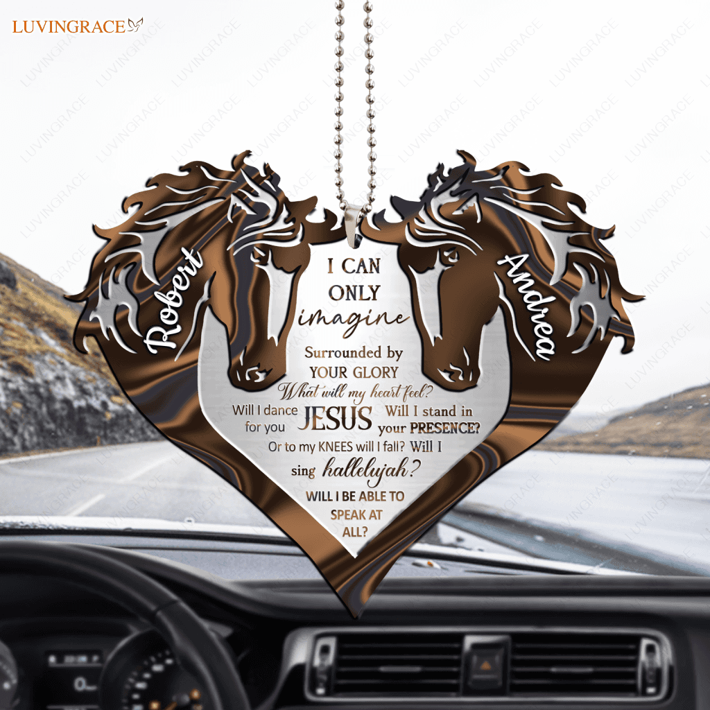 Heart Of Horses Surrounded By The Glory Personalized Ornament
