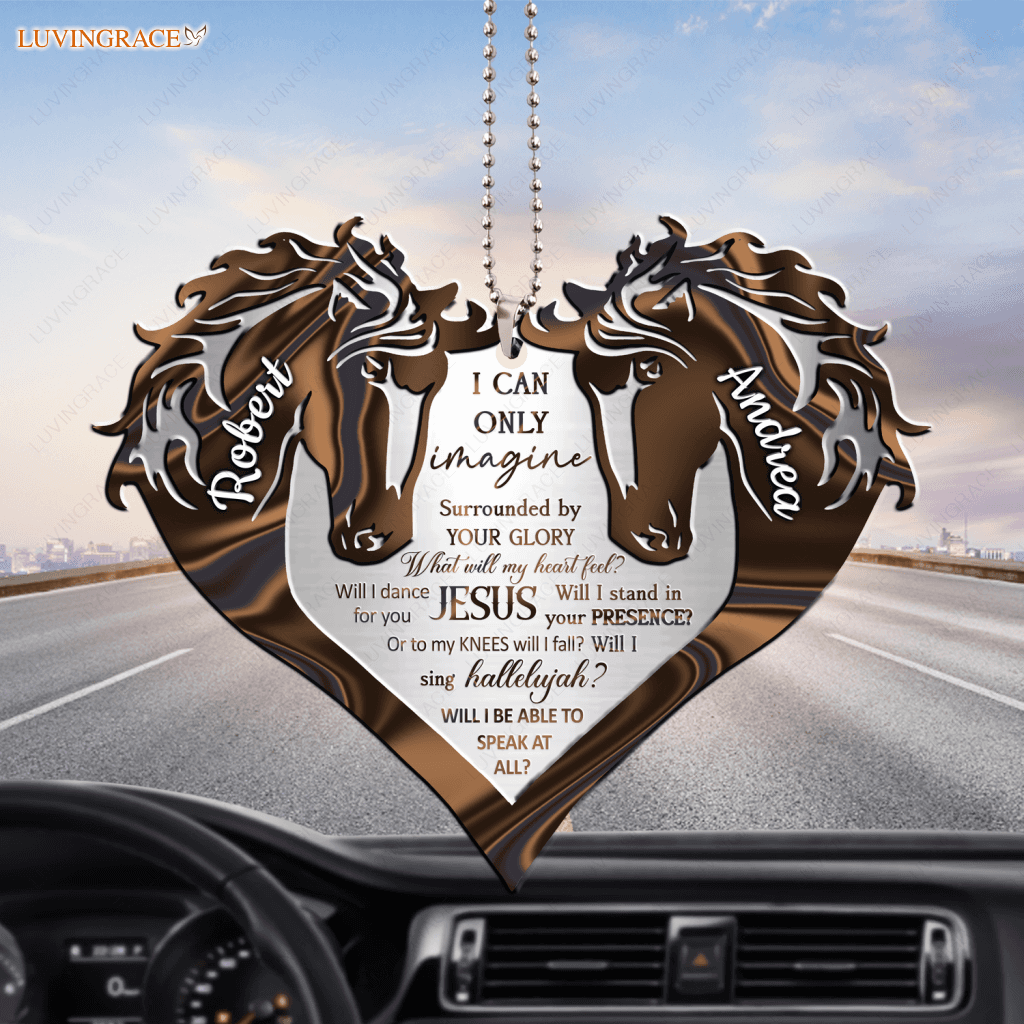 Heart Of Horses Surrounded By The Glory Personalized Ornament