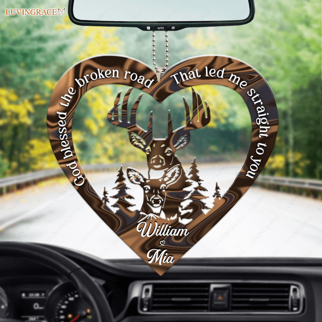 Heart With Buck And Doe God Knew Personalized Ornament