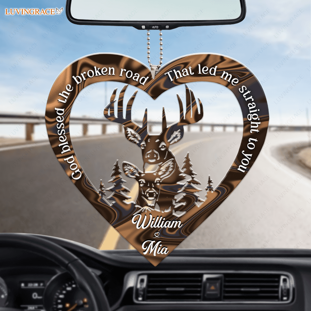 Heart With Buck And Doe God Knew Personalized Ornament