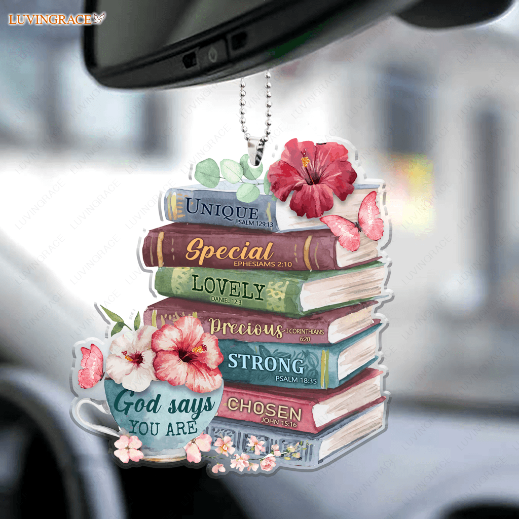 Hibiscus Books And Tea Cup God Says You Are Ornament